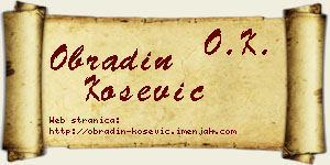 Obradin Košević vizit kartica